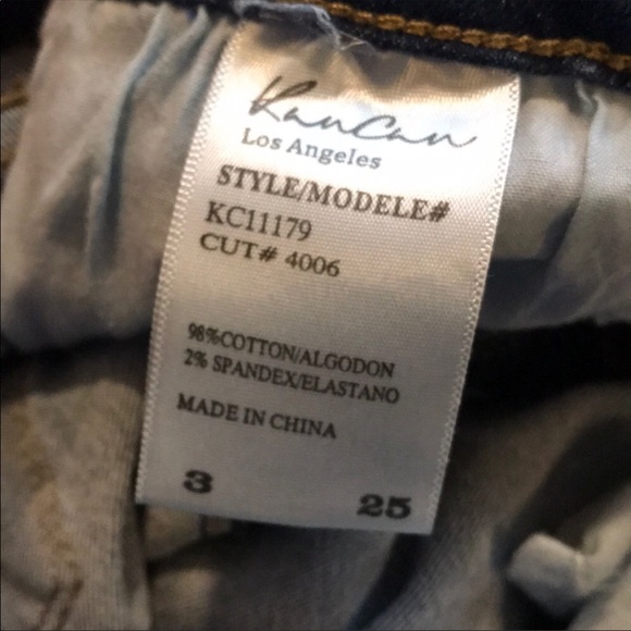 Kancan Distressed Skinny Jeans w/ Fringe Hems 25 - Picture 8 of 8